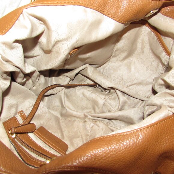 Michael Kors Layton Brown Leather Hobo Shoulder Bag - Picture 7 of 9